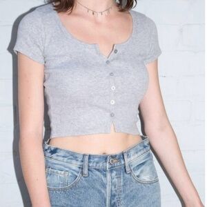 Brandy Melville grey zelly top